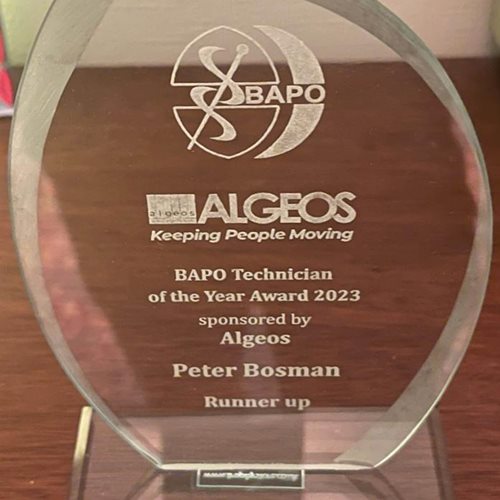 Hull Technician Receives Runner up for BAPO Technician of the Year!